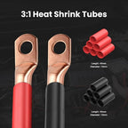 8 Gauge Battery Cable CCA Wire Kit, 25ft Each Red Black with Terminals Heat Shrink Tubes Low Voltage Primary Automotive Power Ground Cable for Car Audio Amp Subwoofer RV Wiring