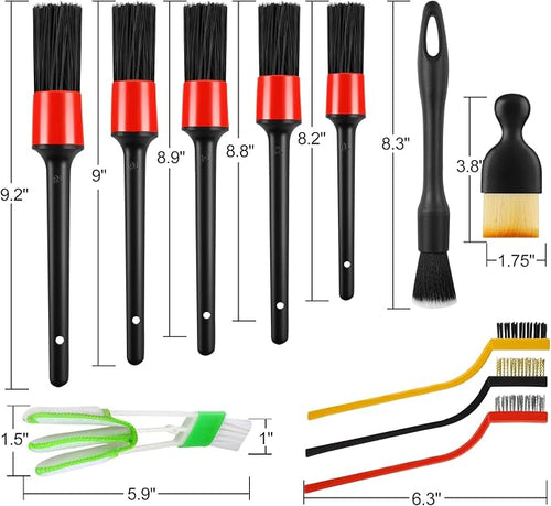 13PCS Car Detailing Brush Set, Car Detailing Brush Kit, Ultra No Soft Scratch Detailing Brush, Car Cleaning Brushes for Interior or Exterior - Professional Dusting Cleaning Supplies