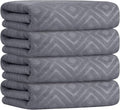 Towels, Pack of 4 Extra Large Bath Towel (30" x 60") - Absorbent Microfiber Bathroom Towels for Body, Adult, Hair, Yoga, Swimming, Grey Diamond Embossed