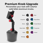 CupFone with Extension – Adjustable, Universal Cup Holder Cell Phone Mount Car & Truck Accessory – Best Design for iPhone & Smartphone Charging – Turquoise Metal Knobs