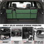 Car Trunk Organizer, Backseat Hanging Large Storage with Adjustable Straps, Waterproof Collapsible Cargo Bag with 4 Pockets, Sturdy Space Saver Frees Trunk Floor for SUV, Truck, MPV