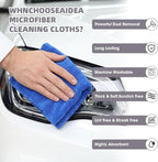 20 Pcs 16 x 16 Inch Edgeless Microfiber Plush Towels for Cars Detailing Drying Wash Polishing Absorbent Cleaning Cloths, 500 GSM (Blue, Black, Gray)