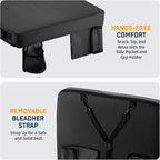 Portable Extra Thick Heated Stadium Seat Cushion – Bleacher Cushion with Side Pocket, Cup Holder, Waterproof, Anti-Slip, and Straps – Perfect for Football Seats and Bench Seats for Bleachers