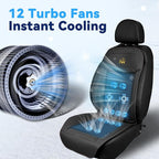 Cooling Seat Covers for Cars, 12V-24V Cooling Car seat Cover with 12 Fans and Massage, Car Seat Cooler for Truck, SUV, Sedan