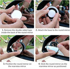 2 Pack Blind Spot Mirror, 360 Degree Adjustable 2" Round HD Rear View Mirror, Wide Angle Frameless Convex Car Mirror with Self Adhesive Back Universal for Most Cars SUVs and Trucks