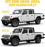 Gladiator Cab Cover for Jeep Gladiator JT 2020-2024 4 Door 600D Oxford Gladiator Cover with 6 Gust Hooks Half Cover Protect from Sunshine, UV, Snow, Rain, Wind, Scratch Resistant Black