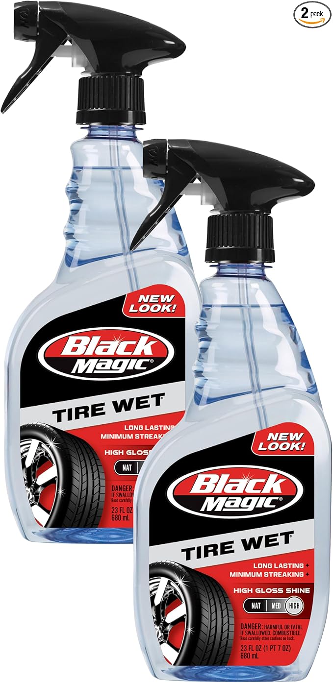 120217 Tire Wet, 23oz (Pack of 2) - Specially Formulated Tire Shine Applicator Cleaner to Keep Them Looking Wet, Black, and Glossy with One Quick Spray – Long-Lasting Protection for Tires | Specially Formulated Tire Shine Applicator Cleaner...