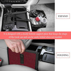 Car Foldable Trash Can, Bling Rhinestone Oxford Garbage Container Hanging Waterproof Organizer, Mini Crystal Dustbin Waste Basket Leakproof Trash Bin for Car Office Kitchen (Red)