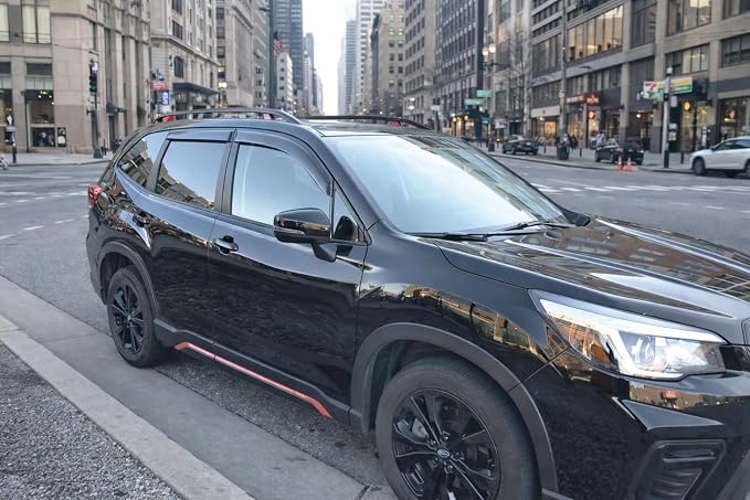 2019-2024 Tape-On Rain Guards for Subaru Forester Side Window Visor Deflectors, SK Premium Sport Limited Touring, Durable Tinted Vent Shades 2020 2021 2022 2023