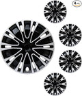 Hubcap Wheel Cover Replacement R17 Hub Caps Universal-Fit Steel Wheel Rim Cover ABS Material Exterior Accessories for Car Truck SUV -Set of 4（17-inch，Silver-Black）
