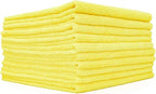 Edgeless 300 - Microfiber Detailing Towels, Perfect for Removing Polishes, Sealants, and Glaze; Great for Interior Cleaning and Dirty Jobs; 300GSM, 16in x 16in, Yellow (10-Pack)