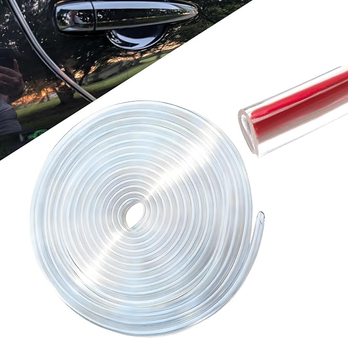 Car Door Edge Guards, Car Door Protector, 32Ft Rubber Seal Protector U Shape Edge Trim, Anti-Collision Auto Door Entry Guard Protective Strip Universal for Most Vehicles (Transparent, 10M)