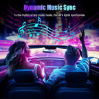 Car LED Lights Interior, RGB Interior Car Lights with App Control and Music Sync, USB Under Dash LED Lights for Jeeps Trucks SUVs, DC 5V
