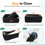 Dog Car Seat for Large Medium Dogs,Portable Washable Pet Car Seat Under 55 lbs,Dog Booster Seat with Thick Cushion,2 Safety Leashes Travel Car Dog Bed