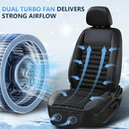 Cooling Car Seat Cover Ventilated Seat Cushion with 2 Powerful Turbo Fans 3-Speed Adjustable 12V-24V Cooling Car Seat Pad for Summer Driving Universal Fit for Car SUV Truck Van