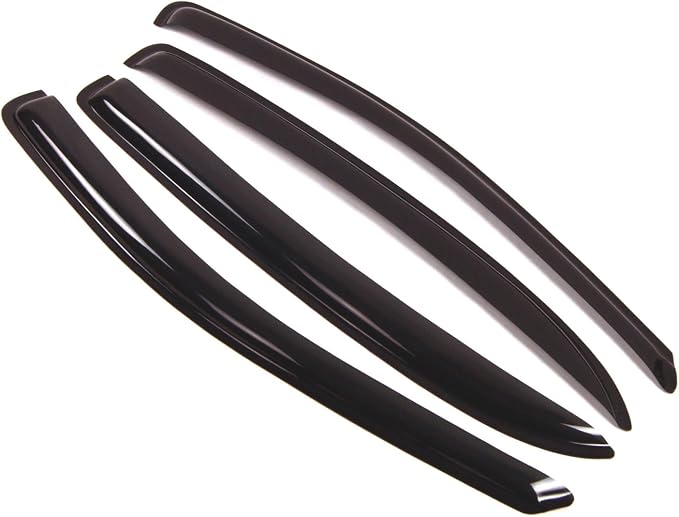 WD2-063 Dark Smoke 4 Pcs Set Window Visor (Outside Mount) Deflector Rain Guard Compatible with 2005-2010 Chevrolet Cobalt