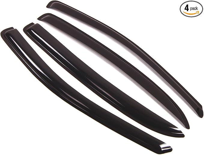 Outside Mount Window Vent Visors Rain Guards Compatible with Chevrolet Cobalt 2005-2010 | Side Window Wind Deflectors Rain Shields | Smoke Tinted, 4 Pcs Set, DGWV-063