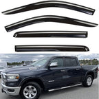 Window Visors Rain Guards for 2019-2026 Ram 1500 Crew Cab | Window Deflectors, Vent Visor, Sun Shades, Window Shields, Dark Smoke, Truck Accessories