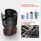 Newlest 2 in 1 Phone Mount for Car Cup Holder with Adjustable Base, Holders for Car Cupholder, No Shaking 360° Flexible Neck Phone Mount for All 4-7” Smartphones, Cup Holder for Most Bottles