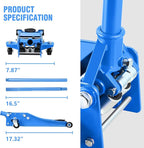 DNA Motoring Low Profile Hydraulic Trolley Service/Floor Jack, 3 Ton (6000 lbs) Capacity, Lifting Range 3"-20", Blue, TOOLS-00475