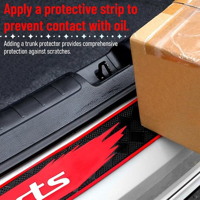 4PCS Car Door Sill Protectors, Sporty Style Anti-Scratch Self Adhesive Vehicle Door Sill Guard, Automotive Entry Edge Step Threshold Protection, Universal for SUV Motorhome Truck