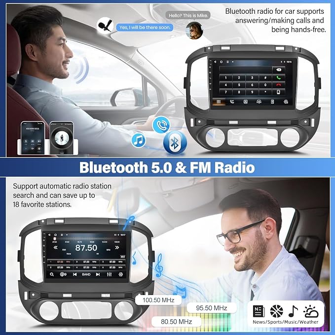 9 inch Car Radio Stereo for Chevy Colorado GMC Canyon 2015 2016 2017 | Car Stereo with Wireless Carplay Android Auto Bluetooth Touch Screen with WiFi FM GPS SWC Backup Camera