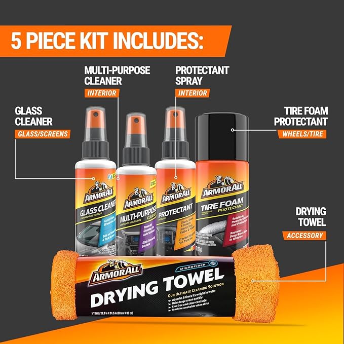 Car Cleaning Kit, Interior and Exterior, 5-Piece Kit | Car Cleaning Kit, Interior and Exterior, 5-Piece Kit