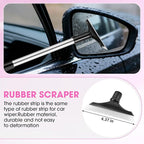 Pink Windshield Cleaner Tool, Car Interior Cleaning Kit with Extendable Handle and 3 Reusable Microfiber Pads, Auto Glass Wiper and Detailing Brush Kit for Car & Home Window
