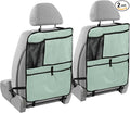 Leave Green Car Seat Organizer for Kids Backseat Kick Mat with Adjustable Strap Backseat Protector for Vehicle Car SUV 2 Pcs