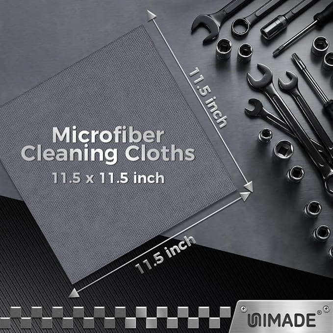 Microfiber Cleaning Cloth, 400 Pack Microfiber Towels for Cars Commercial Grade Work Rags Bulk Detailing Cloth for Automotive Bar Mechanic Restaurant Garage Housekeeping, 11.5"x 11.5", Grey