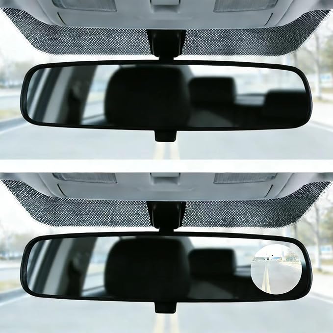 2 Pack Blind Spot Mirror, 360 Degree Adjustable 2" Round HD Rear View Mirror, Wide Angle Frameless Convex Car Mirror with Self Adhesive Back Universal for Most Cars SUVs and Trucks