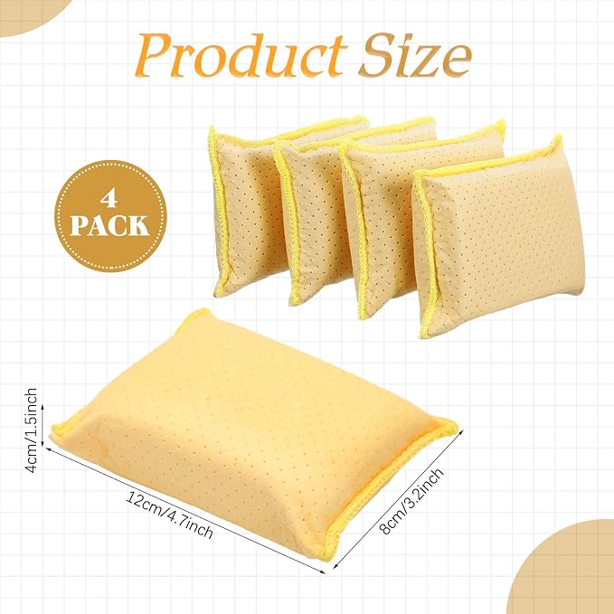 4 Pcs Car Windshield Defogger Sponge Window Cleaner Tool for Car Windshield Mirrors Glass No Scratch Absorbent Defogger Chamois Sponge Bulk Auto Wash Cleaning Supplies