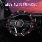 Gothic Skull and Rose Steering Wheel Cover for Women Men Neoprene Breathable Wheel Cover Protector Anti-Slip Car Accessories Universal 15 Inch Fit for Cars Trucks Vehicles