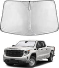 Windshield Sunshade Compatible for Chevy Silverado/GMC Sierra 1500 2500 3500 2019-2024 2025 2026, Front Windshield Sun Shade Cover, UV Heat Protector, Car Sun Visor Interior Heat Protection