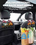 Purse Holder for Car, 2 Pack Heavy Duty Purse Hanger for Car, PU Leather Car Seat Hooks for Purses and Bags, Cute Tree Headrest Organizer for Handbags & Backpacks