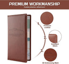 2Pack Car Registration and Insurance Holder,Car Document Holder for Cards License with Magnetic Shut,Vehicle Glove Box Car Organizer for Documents, Cards, License(Brown)