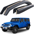Goodyear Shatterproof in-Channel Window Deflectors for Jeep Wrangler JK 2007-2018, Rain Guards, Window Visors for Cars, Vent Deflector, Car Accessories, 4 pcs - GY003492