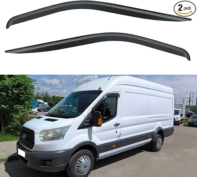 Window Visors Rain Guards Shield for Ford Transit 2014-2025, Out-Channel Window Vent Wind Deflectors Visors Shades for 14-25 Transit