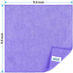 Purple Microfiber Cleaning Cloth, 12 Pack Premium Microfiber Towels for Cars, Lint Free, Scratch-Free, Highly Absorbent, Reusable Cleaning Rags for Car, Household, Kitchen, Window,11.5"X11.5"