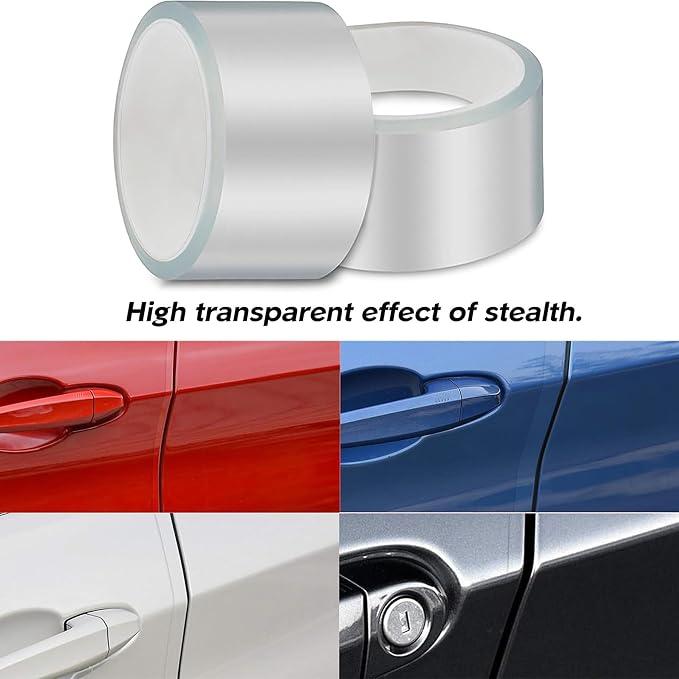 Car Door Edge Guard Invisible Automotive Door Sill Guard Protectors Anti-Scratch Adhesive Tape Waterproof Strips for Car Door Edge Protection (33Ft x 2.75", Transparent)