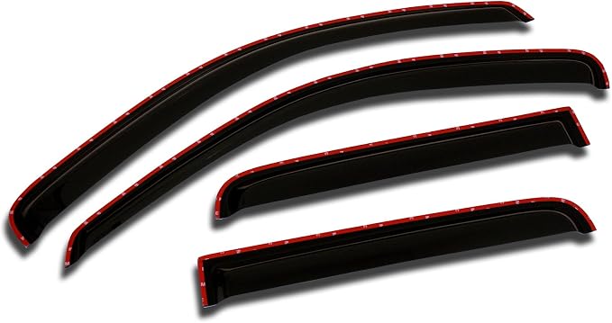 WD2-144i Dark Smoke 4 Pcs Set Window Visor (in-Channel) Deflector Rain Guard Compatible with 1992-2006 Ford E-150 E-250 Econoline