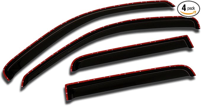 in-Channel Window Vent Visors Rain Guards Compatible with Ford E-150 Econoline 1992-2006 | Side Window Wind Deflectors Rain Shields | Smoke Tinted, 4 Pcs Set, DGWV-144i
