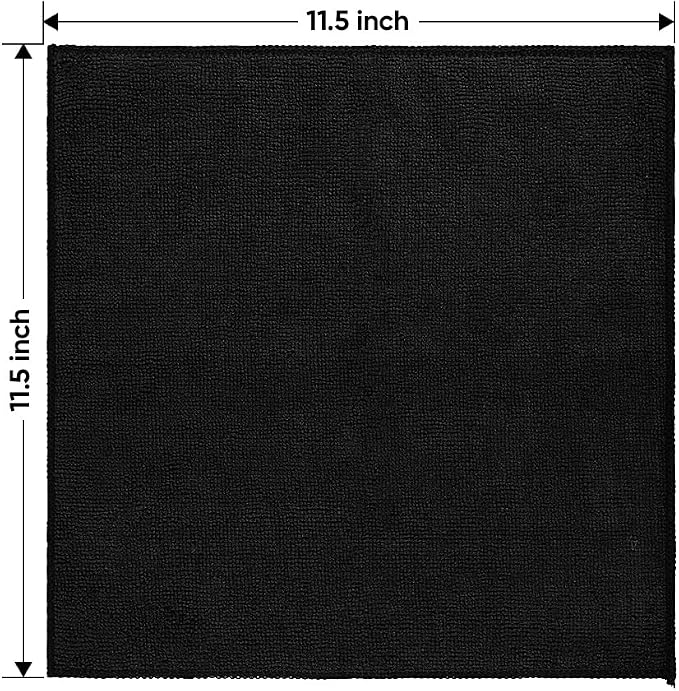 Black Microfiber Cleaning Cloth 20 Pack 11.5 x 11.5 inch Microfiber Towels for Cars Ultra Absorbent Car Washing Cloth Lint Free Streak Free Cleaning Rags for Car, Kitchen Window