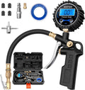 Digital Tire Pressure Gauge with Inflator, 3-250 PSI Air Chuck & Compressor Accessories Heavy Duty with Quick Connect Coupler, 0.1 Display Resolution, 1Pack Standard, with case