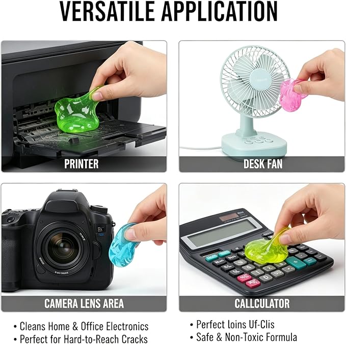 4PCS Car Cleaning Gel, Car Cleaning Supplies, Reusable Car Gel for Cleaning, Auto Detailing Tools Universal Cleaning Putty Gel for Keyboard, Laptop, Air Vents, Dust Crumb Removal