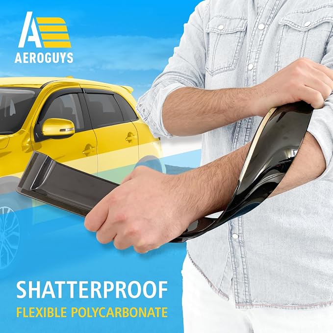 Extra Durable Window Deflectors Tape-On Window Visors Rain Guards Fit for Mitsubishi Outlander Sport 2011-2026, Sun Visors, Wind Vent for Shades, Exterior Car Accessories - 4pcs. AG0820