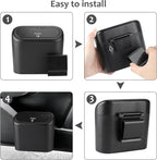 Car Trash Can with Lid, 2 Pack Mini Vehicle Trash Bin, Small Car Dustbin Garbage Organizer Holder with 2 Roll Trash Bag, Portable Hanging Leakproof Auto Storage Bag Container
