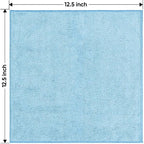 Blue Microfiber Cleaning Cloth 50 Pack, 12.5 x 12.5 inch Microfiber Towels for Cars, Ultra Absorbent Car Washing Cloth, Lint Free Streak Free Cleaning Rags for Car, Kitchen, and Window
