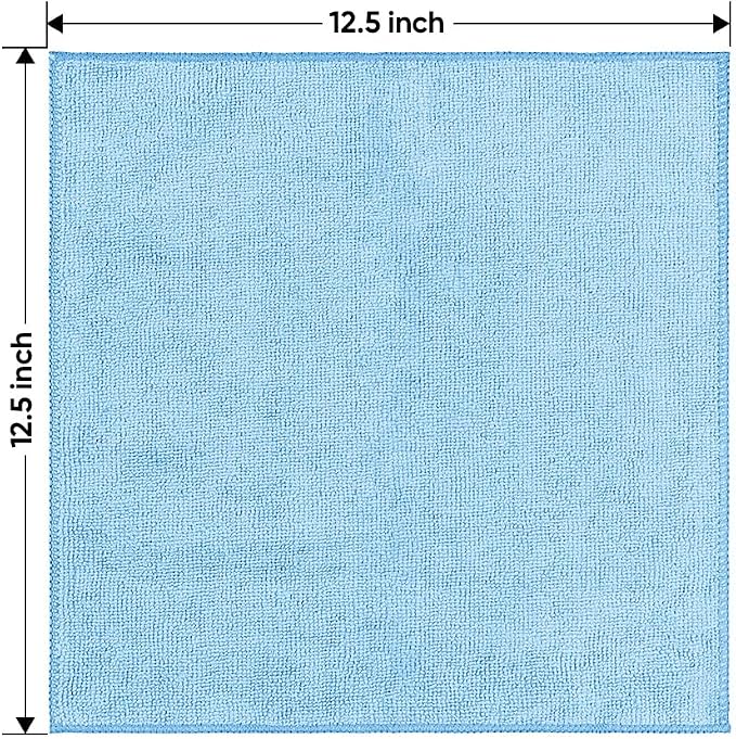 Blue Microfiber Cleaning Cloth 150 Pack, 12.5 x 12.5 inch Microfiber Towels for Cars, Ultra Absorbent Car Washing Cloth Cleaning Rags for Car Kitchen Window