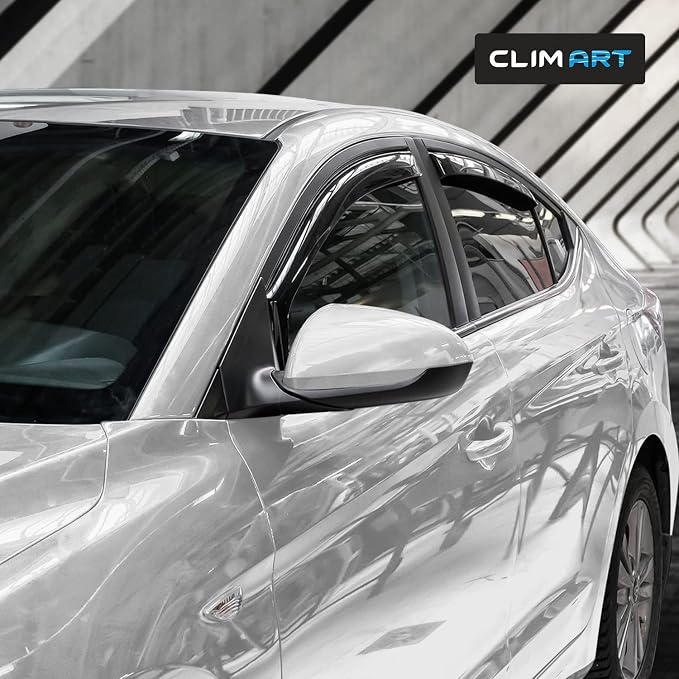 in-Channel Incredibly Durable Rain Guards for Hyundai Elantra 2017-2020 Sedan, Original Window Deflectors, Vent Window Visors, Vent Deflector, 4 pcs. - 617040